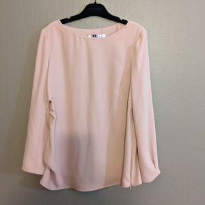 The Fold blush tailored top